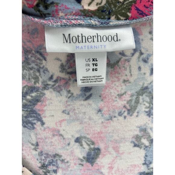 Motherhood Maternity Dress Women’s Sz XL Pink Blue‎ Floral Ruched Baby Shower - Picture 6 of 12